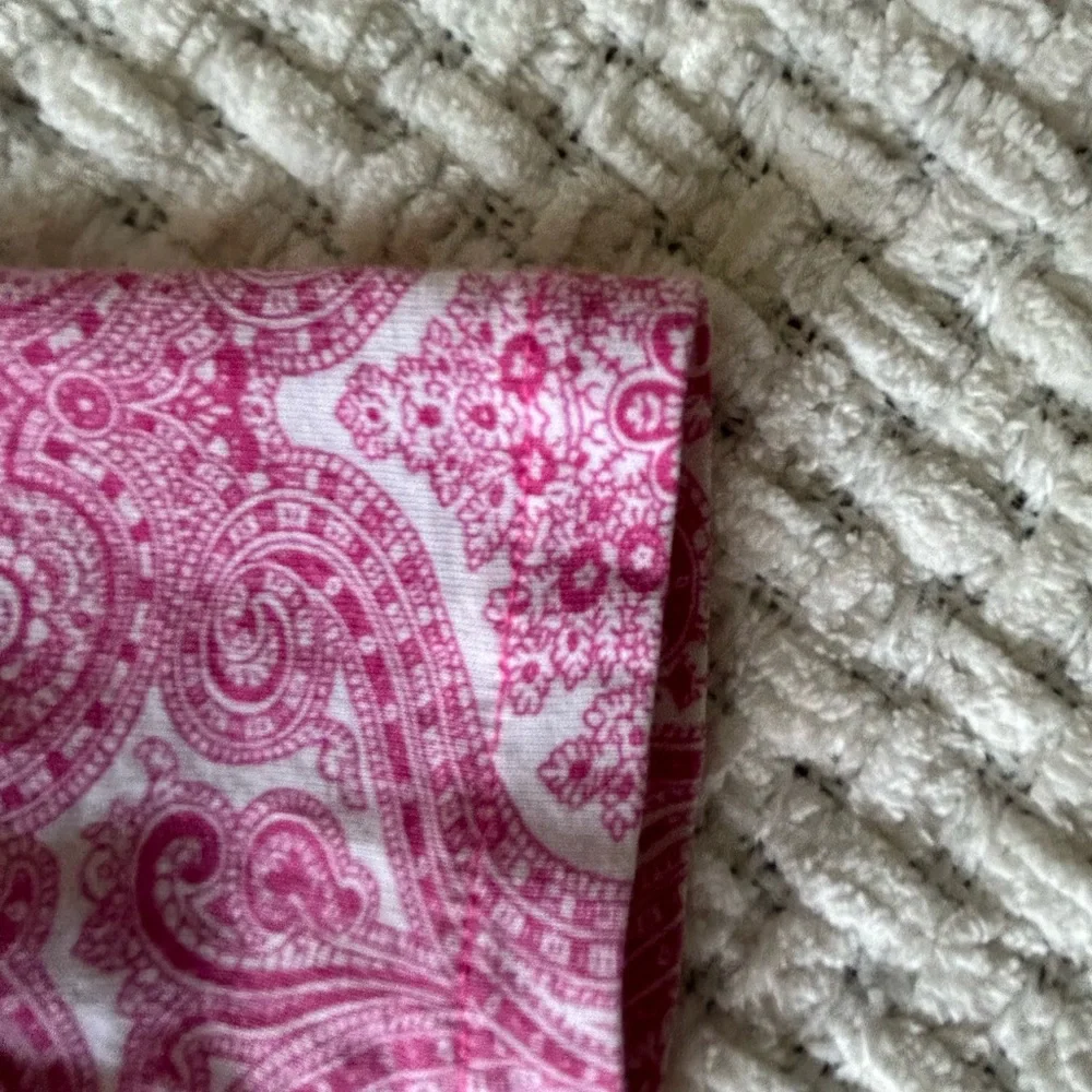 Ralph Lauren 12/14 drop waist dress in pink/white paisley print. Long sleeve